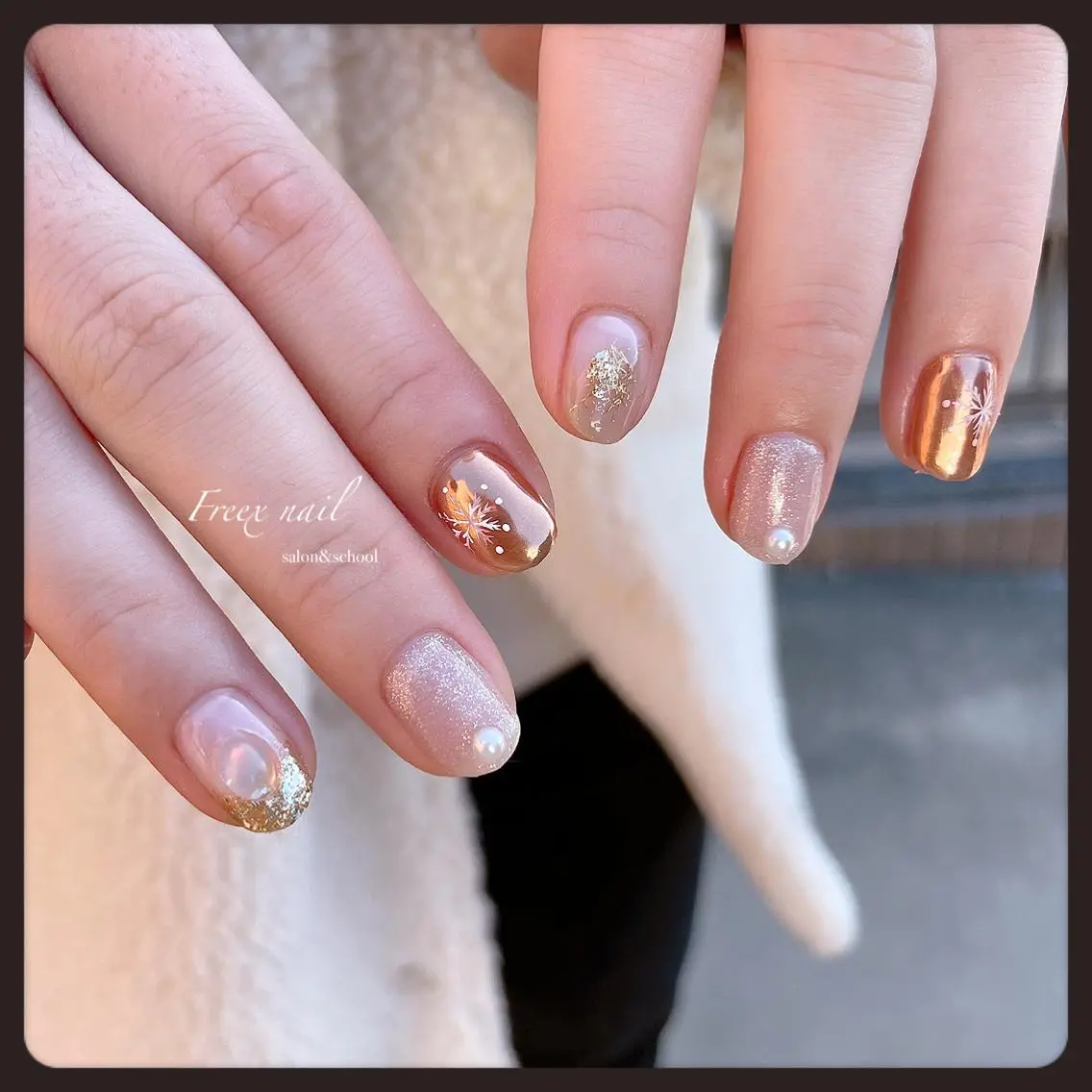 ネイル 冬ネイル ハンドネイル ハンドケア freex nail /ニュアンス/個性派のネイルデザイン
