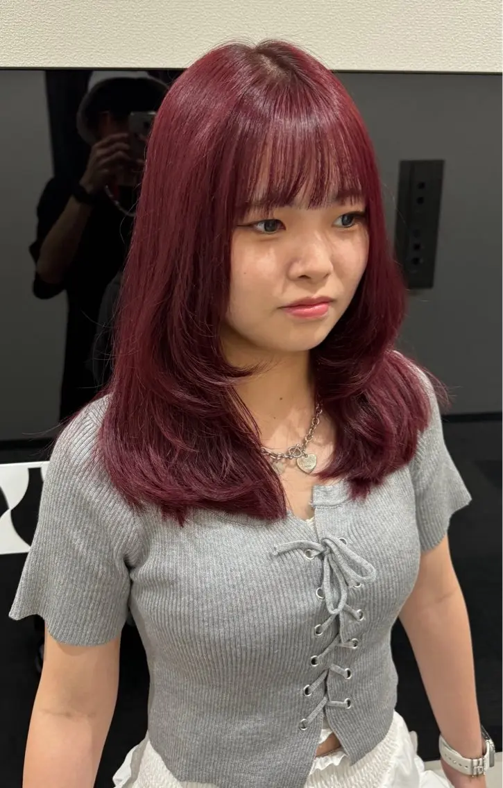セミロング カラー カット 韓国風スタイル 北田陸斗のヘアスタイル