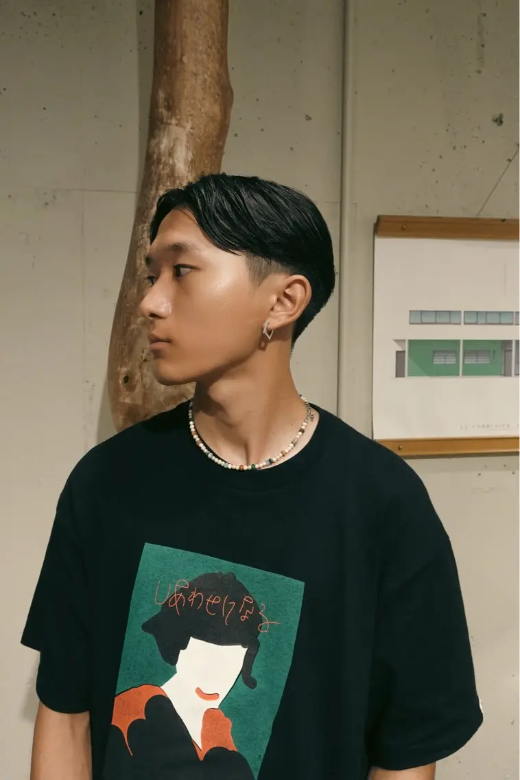 メンズ センターパート マッシュ メンズパーマ 学生(メンズ向け) メンズショート カット メンズ似合わせ タチカワユウキのヘアスタイル