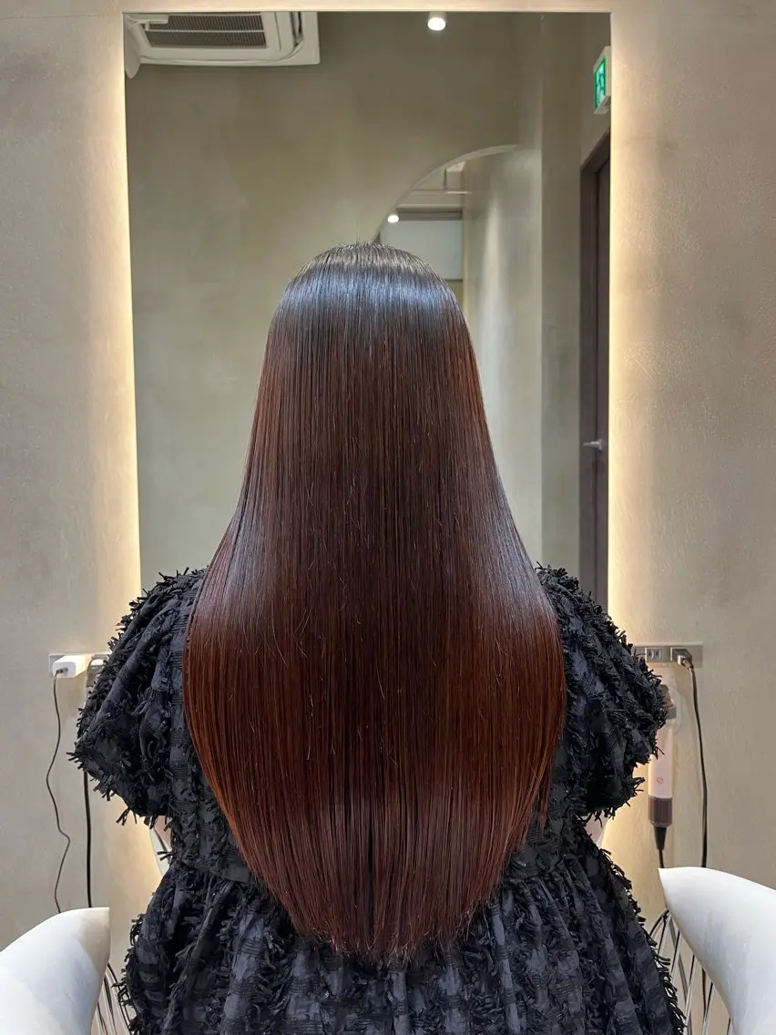ロング カラー パーマ ヘアアレンジ 八幡 空乃のヘアスタイル