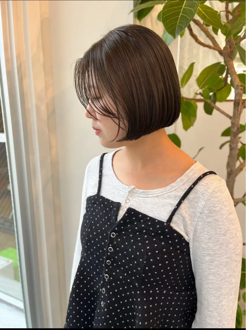 カット+ケアカラー+オージュアトリートメント🌿の写真