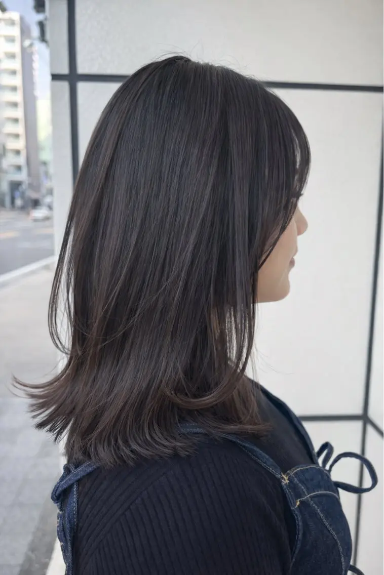 ミディアム くびれヘア 韓国風ヘア レイヤーカット 外ハネヘア 中原由貴 /WILLOW京橋のヘアスタイル