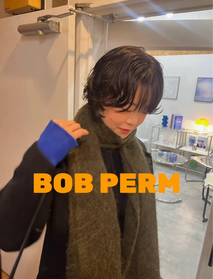 ショート カット パーマ ボブパーマ🥣KON コンナツミのヘアスタイル