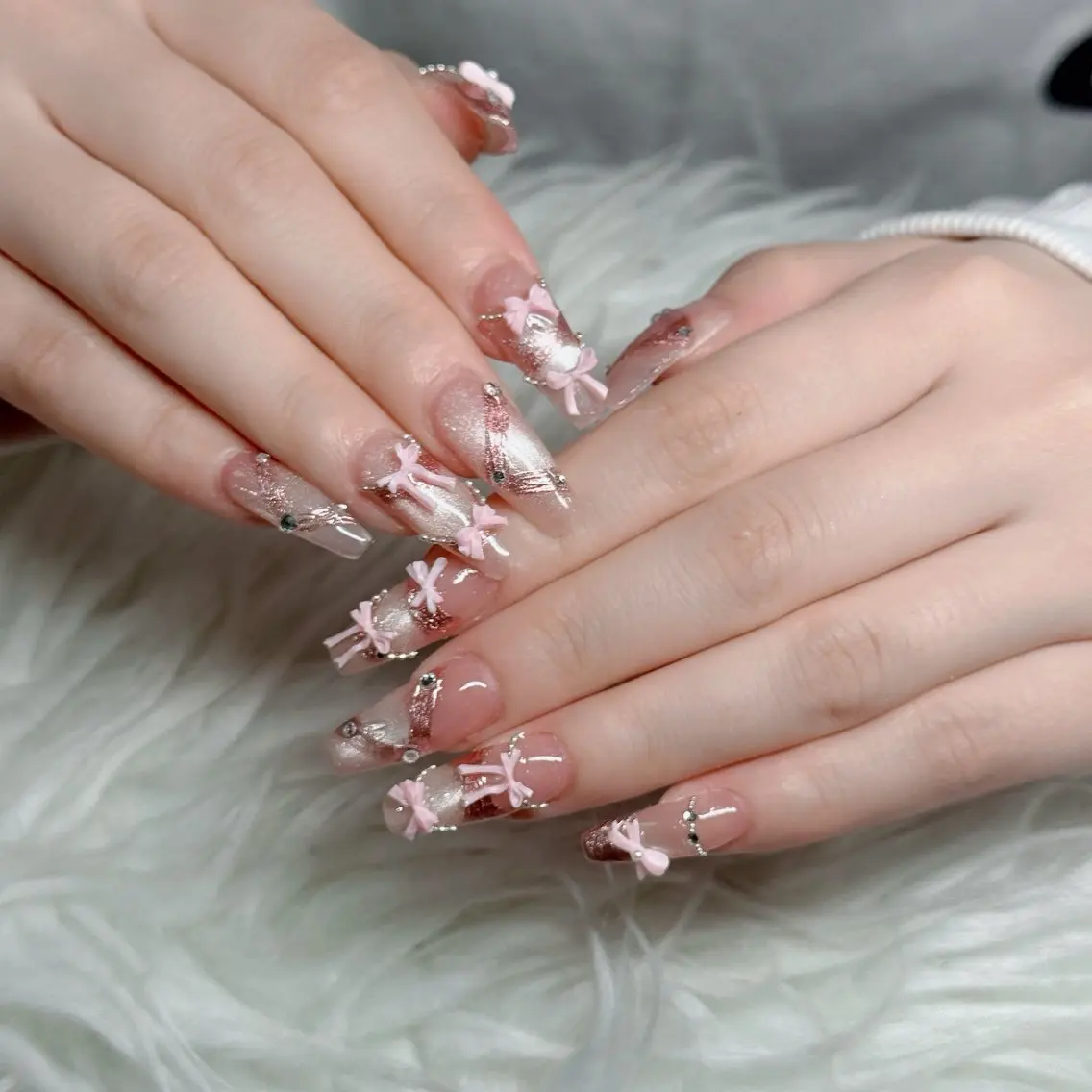 ネイル フットネイル フレンチネイル グラデーション 韓国ネイル ロングネイル ハンドネイル Hani Nail Salonのネイルデザイン