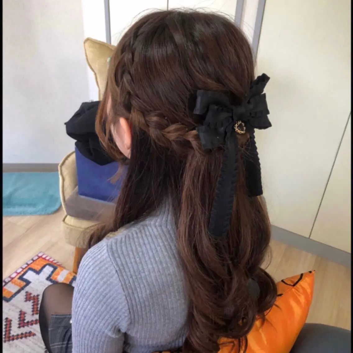 ロング ヘアアレンジ ハーフアップ ヘアセット salon *meehoのネイルデザイン