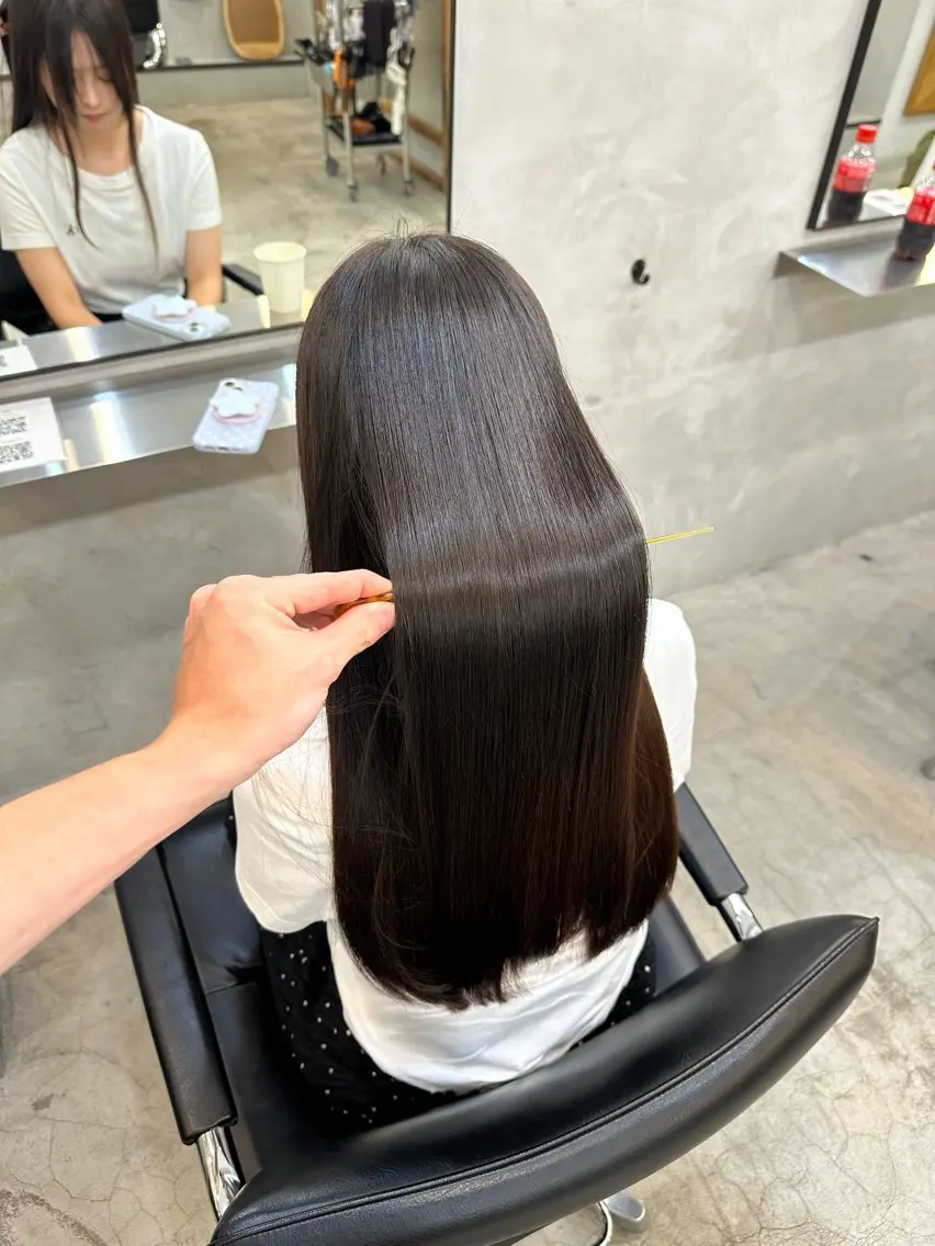 ロング 縮毛矯正 トリートメント 三軒茶屋 ebiのヘアスタイル
