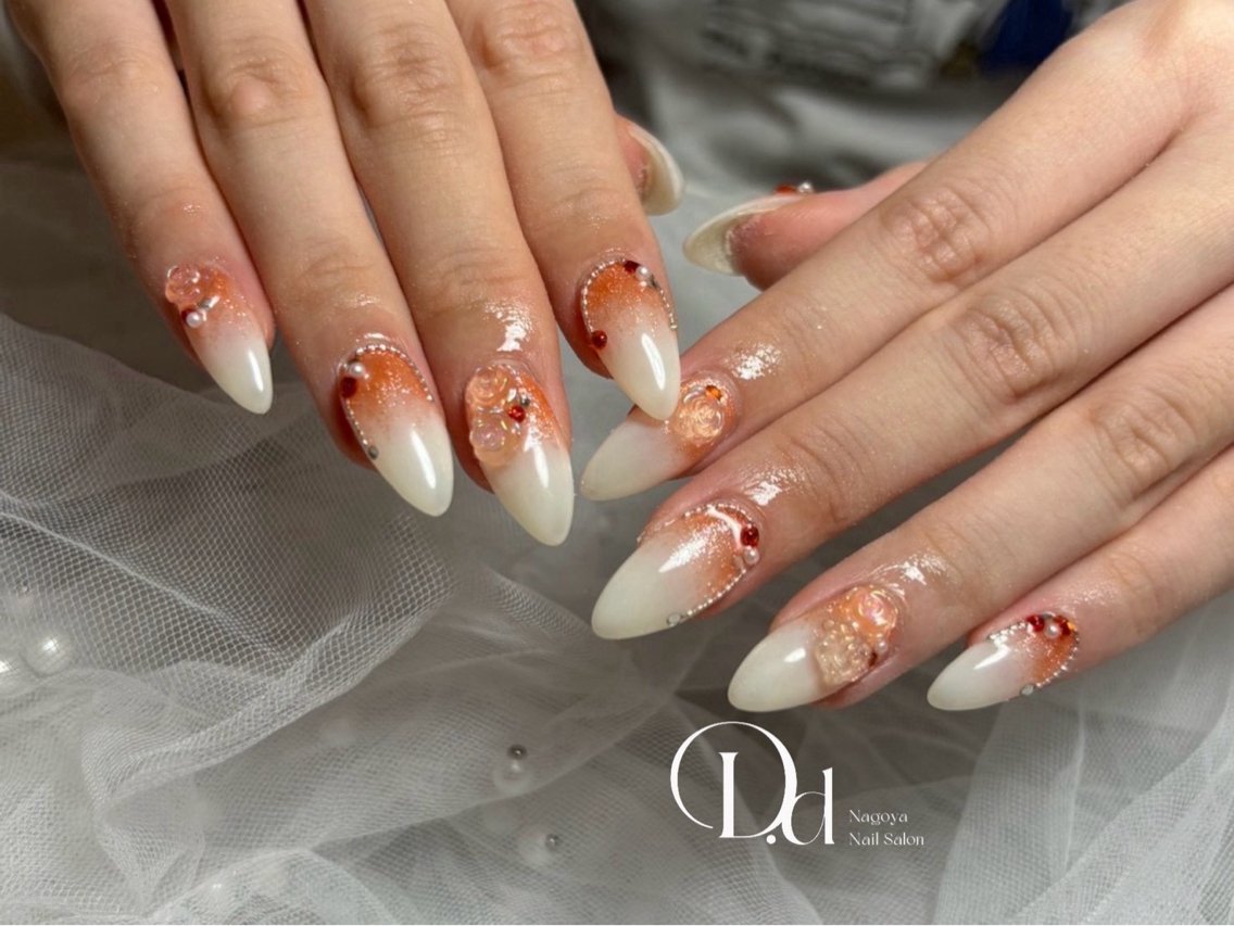 ネイル フットネイル フレンチネイル ジェルネイル ガーリー グラデーション ハンドネイル D.d Nail Moeのネイルデザイン