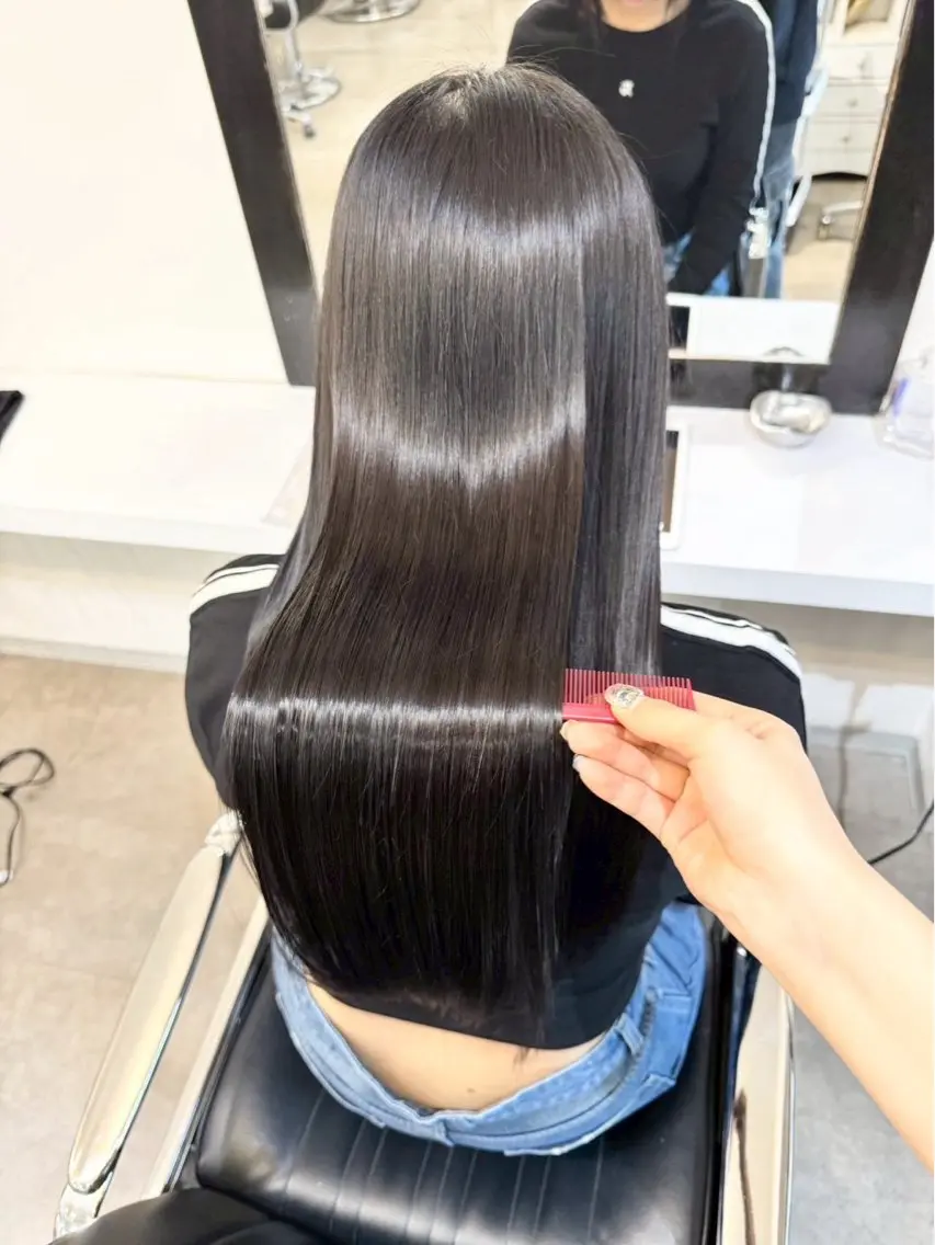 ロング カット 縮毛矯正 トリートメント 名古屋/髪質改善/ アヤカのヘアスタイル