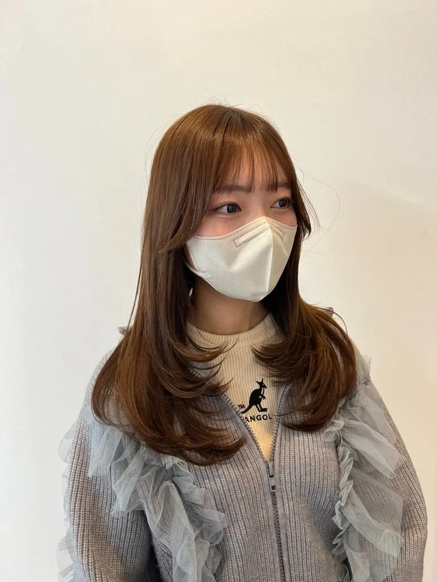 ロング カラー レイヤーカット カット ヘアカラー トリートメント 中原 なおこのヘアスタイル