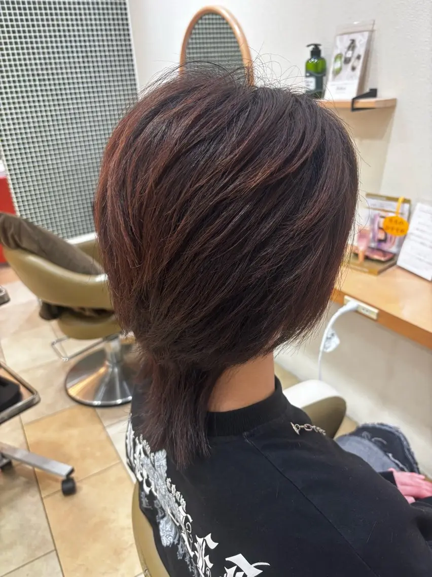 メンズ メンズウルフカット ウルフカット 工藤 榛透のヘアスタイル
