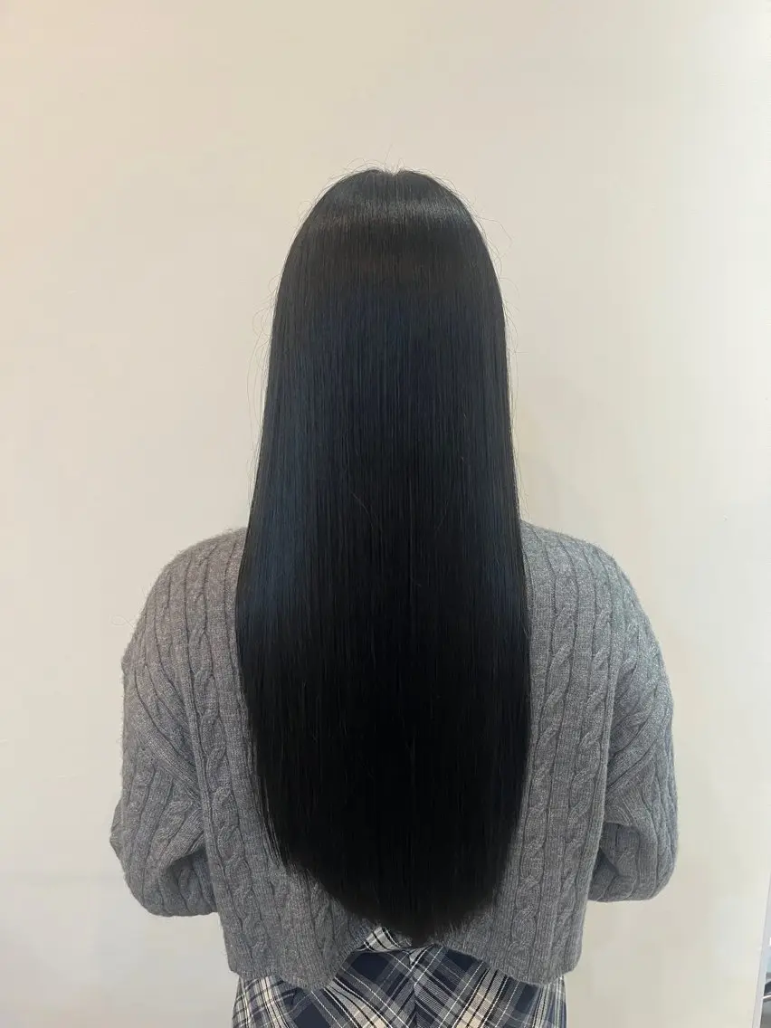 ロング カラー 黒髪 ブルーカラー ブルーブラック 🐝 chiba 🐻のヘアスタイル