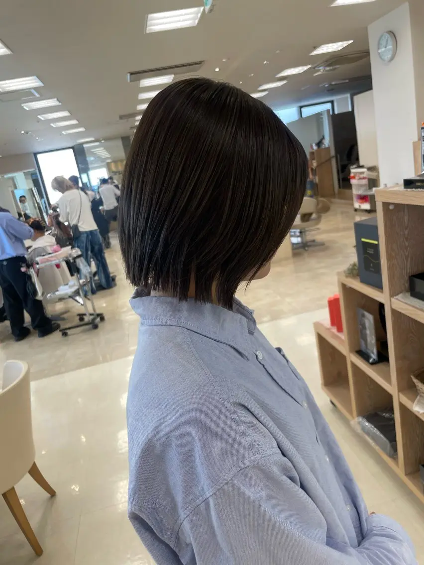ミディアム カラー シャドウパーマ／骨格 矯正カット　トモキのヘアスタイル