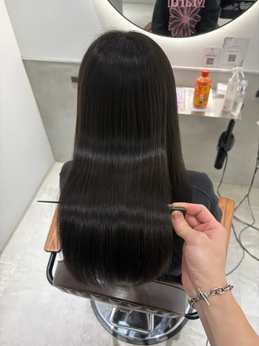 ロング 縮毛矯正 トリートメント 髪質改善 縮毛矯正/ レイヤー/銀座/本木のヘアスタイル