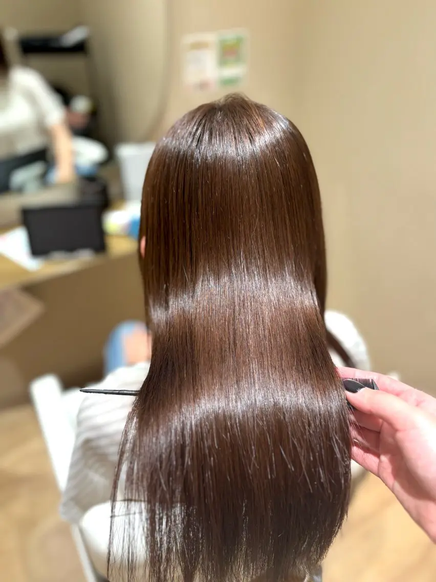 ロング 縮毛矯正 中島愛佳🐥⸒⸒ 縮毛矯正/艶髪カラーのヘアスタイル