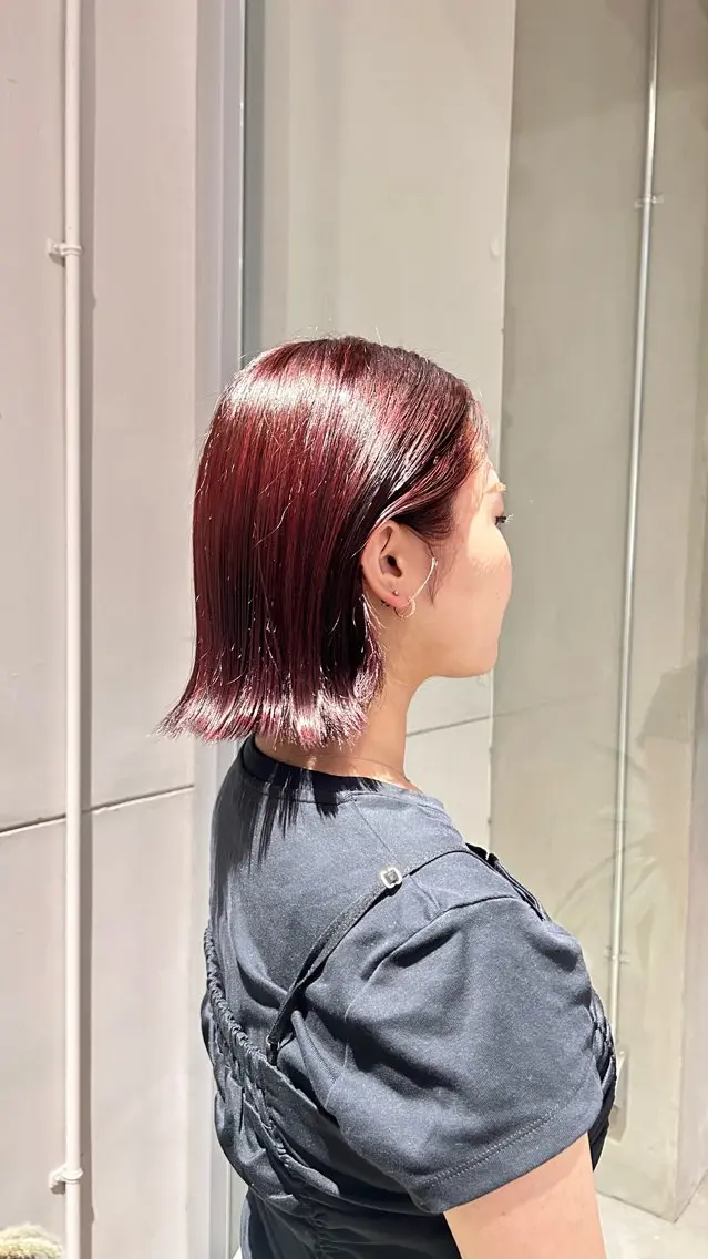 カラー ブリーチ ブリーチなしカラー ヘアカラー 前田 菜緒のヘアスタイル