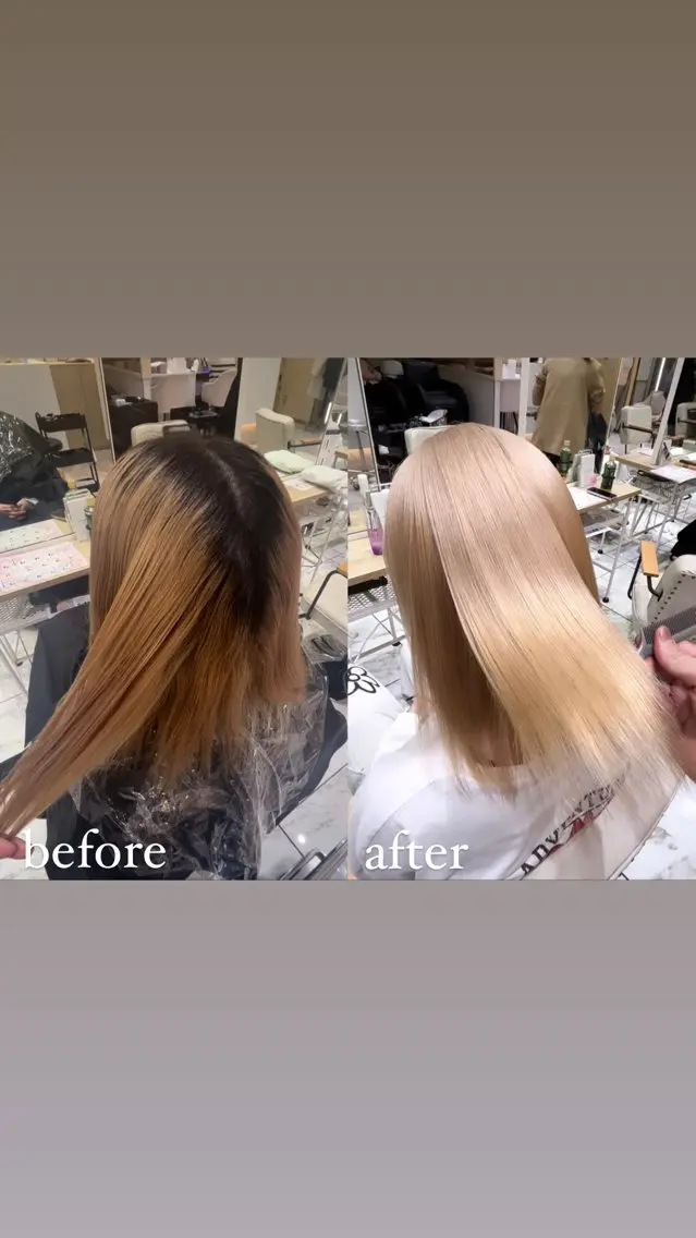 ミディアム カラー ブリーチ 縮毛矯正 ヘアカラー 🥇メンズパーマ /縮毛矯正/木村神心のヘアスタイル