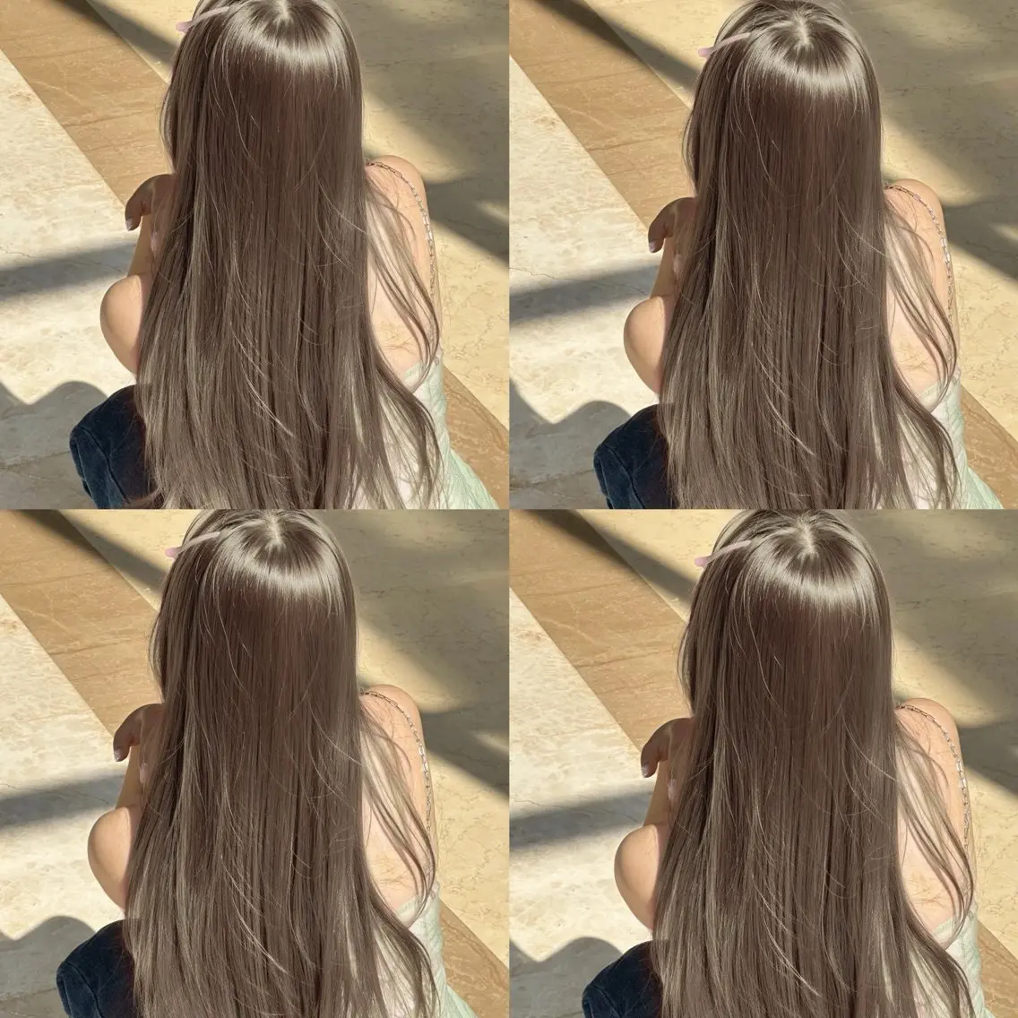 ミディアム ヘアカラー トリートメント ヘアセット 透明感♡グレージュ ♡ミルクティー♡のヘアスタイル