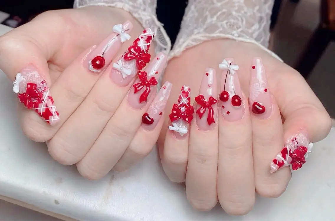 ネイル チークネイル 長さ出し フラッシュネイル フレンチネイル グラデーション ハンドネイル Lenie Nail Salonのネイルデザイン
