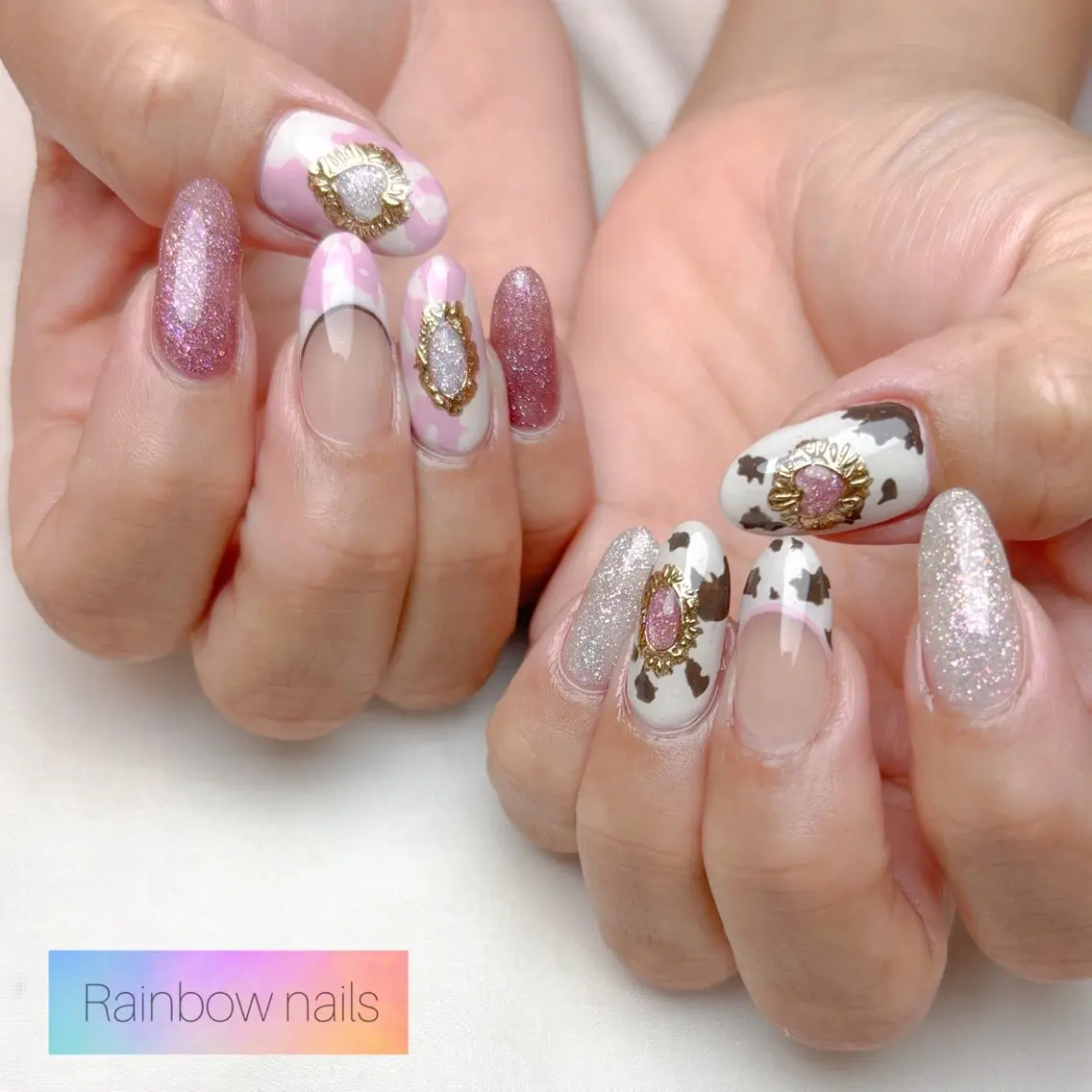 ネイル ハンドネイル Rainbow nailsくろちゃんのネイルデザイン