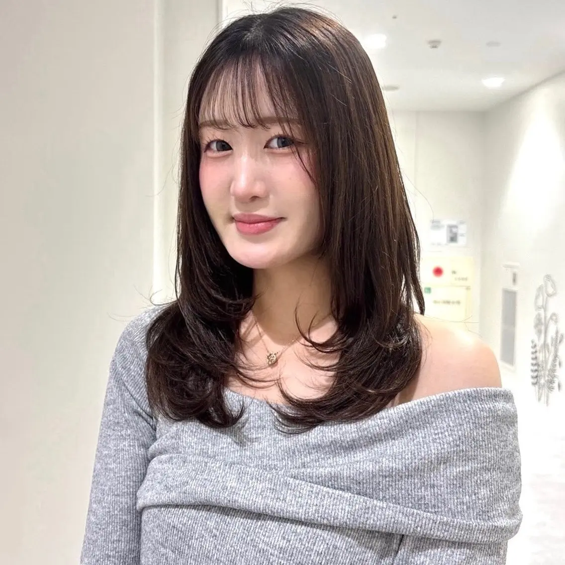 セミロング ヘアカラー トリートメント ヘッドスパ 🌺縮毛矯正/暖 色カラー🌺momoのヘアスタイル