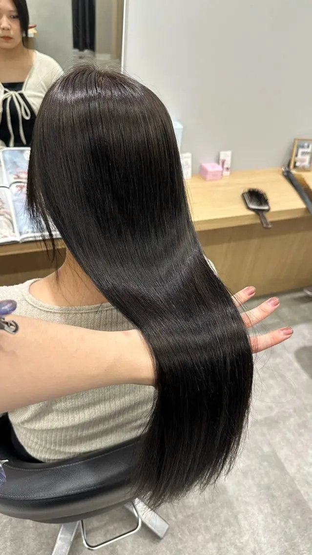ロング 髪質改善 カット ヘアカラー 巻ける髪質改善🫧ハ イライト/永田汰伊智のヘアスタイル