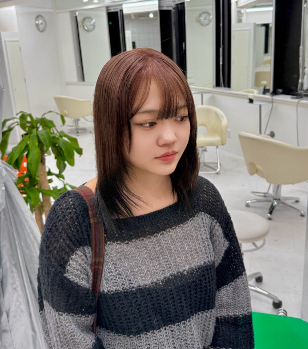 セミロング カラー ヘアカラー トリートメント 🎀 moyu🎀のヘアスタイル