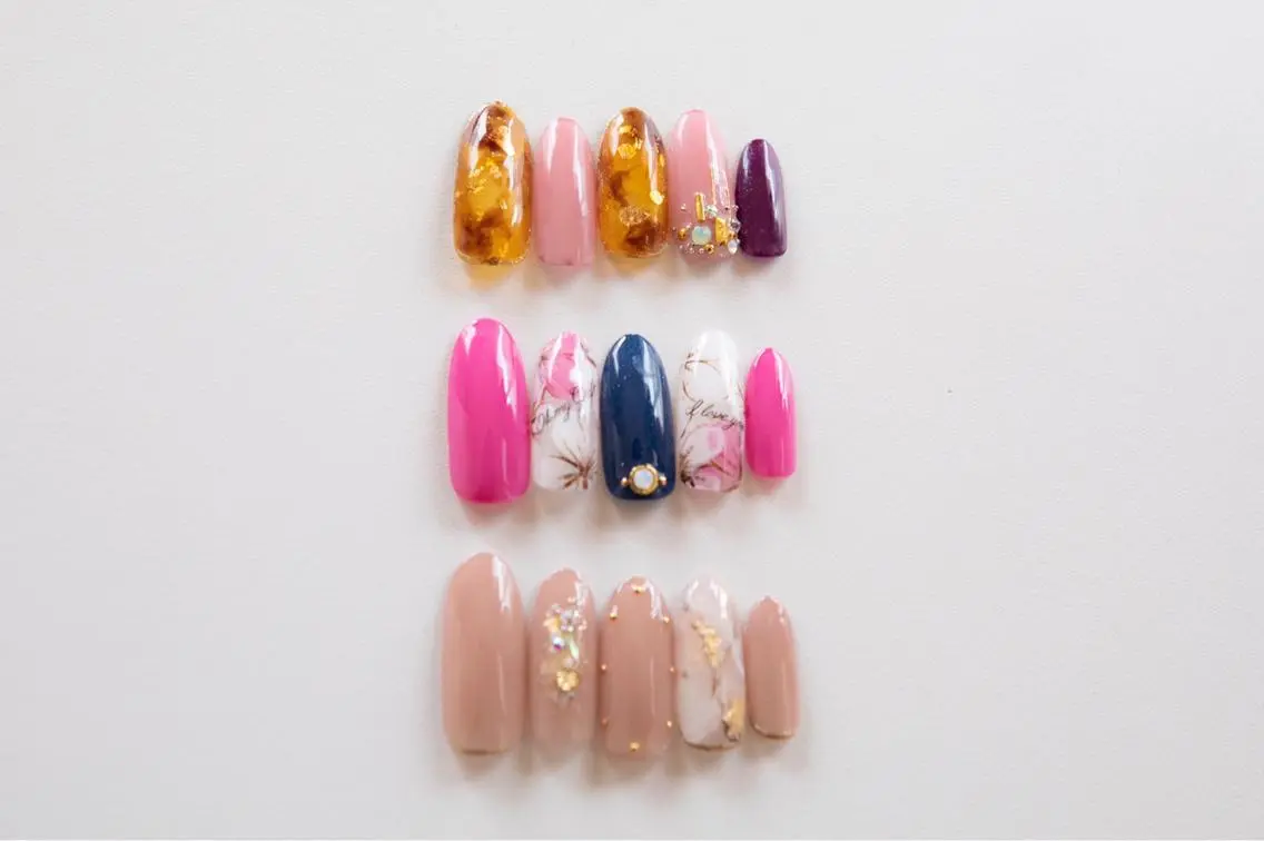ネイル アートネイル フラワーネイル 大理石ネイル(マーブル) 持ち込み ハンドネイル Nail Salon L’Allureのネイルデザイン