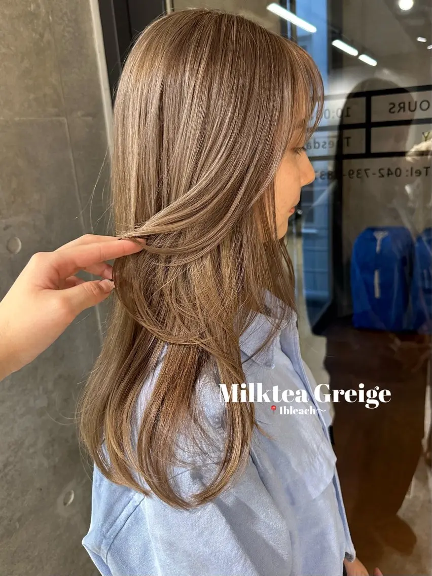 ミディアム ヘアカラー ︎🤎W color MIYU‎🤎のヘアスタイル