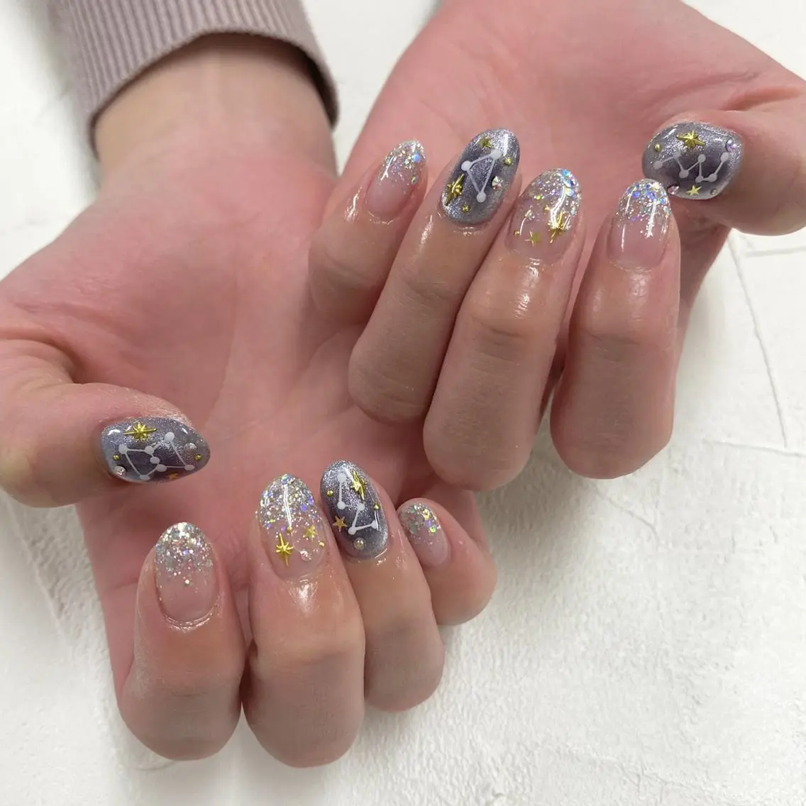 ネイル フットネイル フレンチネイル グラデーション キラキラネイル 韓国ネイル FASTNAIL PLUS 新宿店のネイルデザイン