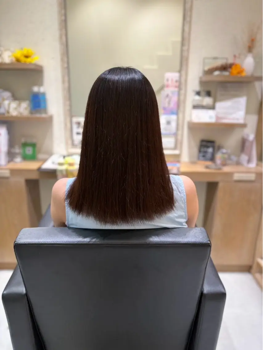 ミディアム カラー ヘアカラー トリートメント 🎀ゆづき❤️‍🔥 透明感カラー🧡のヘアスタイル