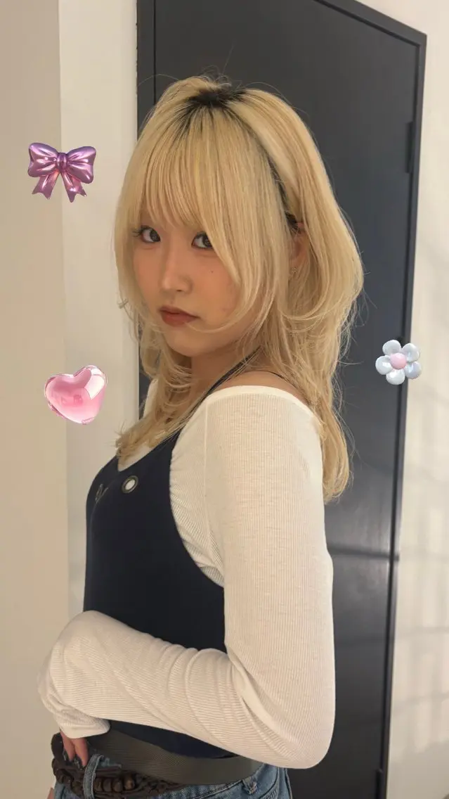 ミディアム カット ヘアカラー ♡tomo♡ 岐阜レイヤーカットのヘアスタイル