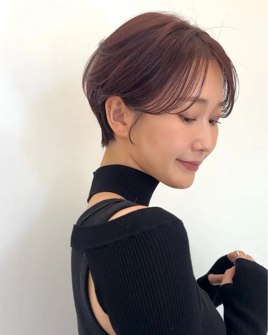 ショート カラー ショートボブ 丸みショート ボブ 似合わせカット ショートヘア カット ヘアカラー トリートメント ショート/ボブ/パー マ原宿🪷Akinaのヘアスタイル