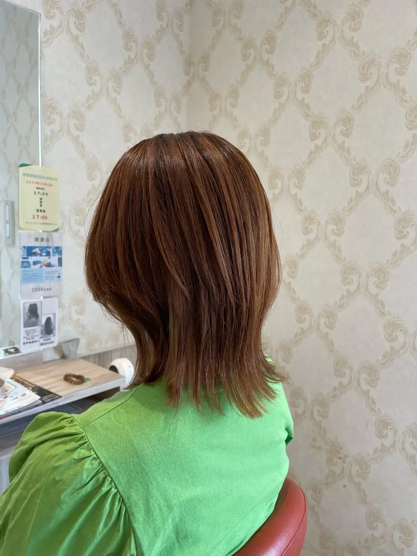 ミディアム くびれヘア くびれレイヤー レイヤーカット 野水 隆雅のヘアスタイル