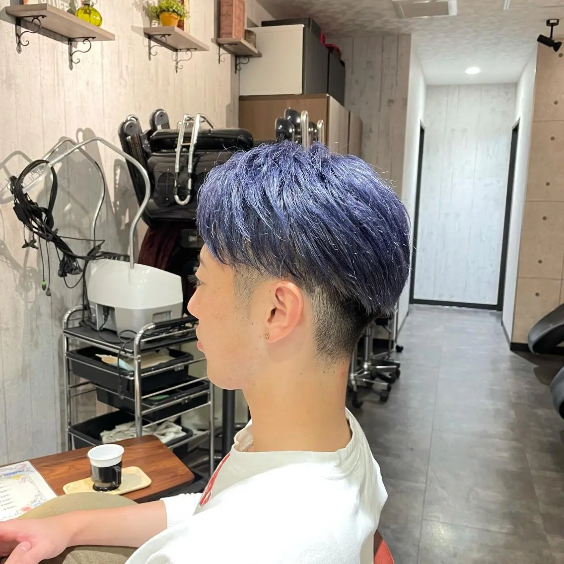 ショート カラー メンズ ブルーカラー ヘアカラー Wataru 髪質改善カラー💎のヘアスタイル
