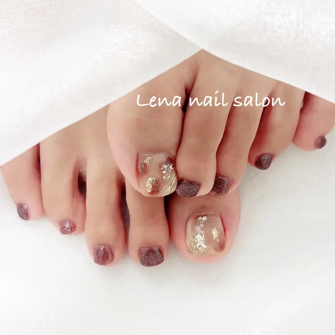 ネイル フットネイル フットネイル 自爪育成ネイルケア Lena  nailのネイルデザイン