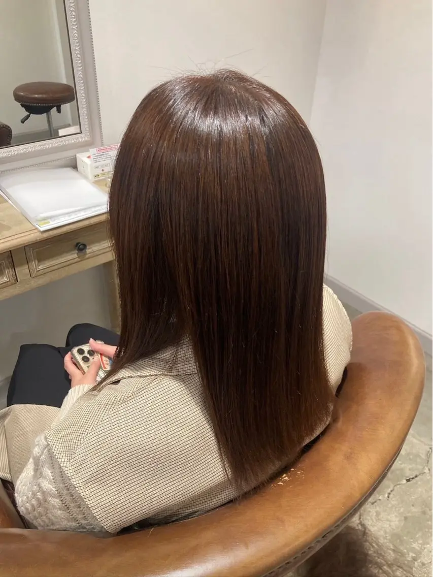 セミロング カラー ブラウンカラー 髪質改善 カット ヘアカラー 髪質改善／似合わせ ／芝　圭佑のヘアスタイル