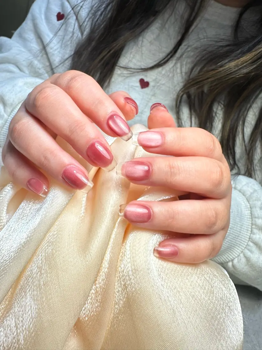 ネイル クリアネイル フレンチネイル マグネットネイル マグネットフレンチ ハンドネイル Nana  nail 8:00～22:00のネイルデザイン