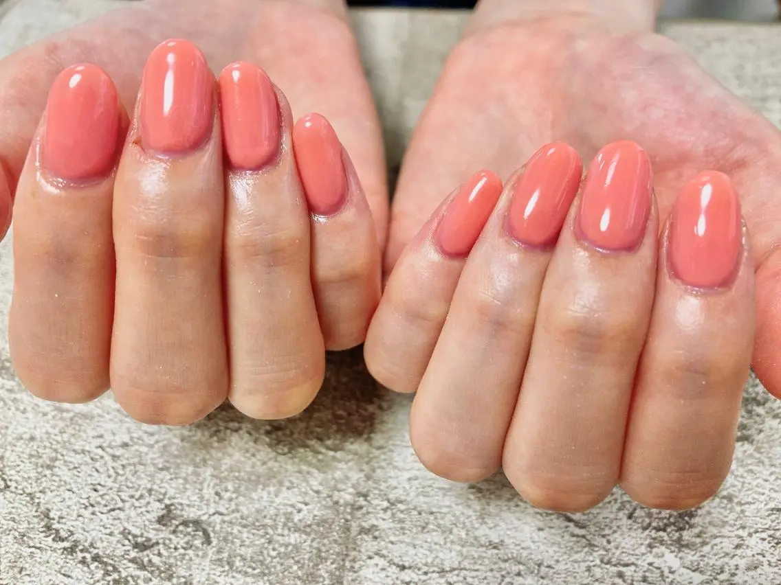 ネイル オレンジ ハンドネイル mogunail &blowのネイルデザイン