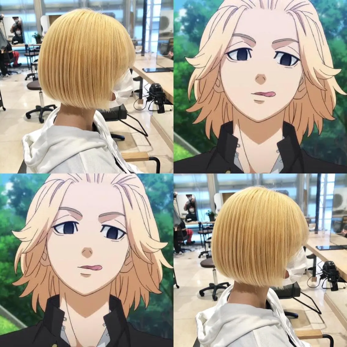 カラー ブリーチ 抜きっぱなしブロンド ブロンド ハイトーンカラー ボブ 推しカラー✨ オタク美容師ユウカのヘアスタイル