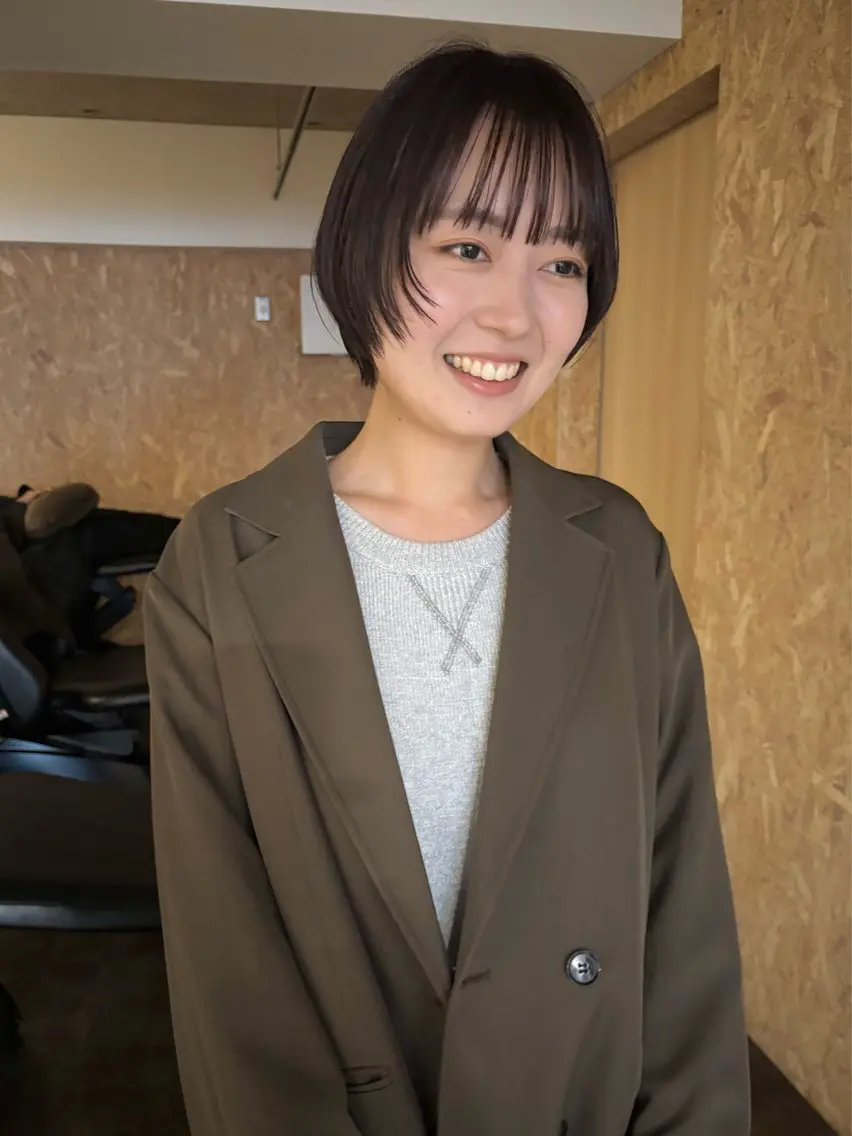 ショート カラー カット ヘアカラー トリートメント 落合 妙佳のヘアスタイル
