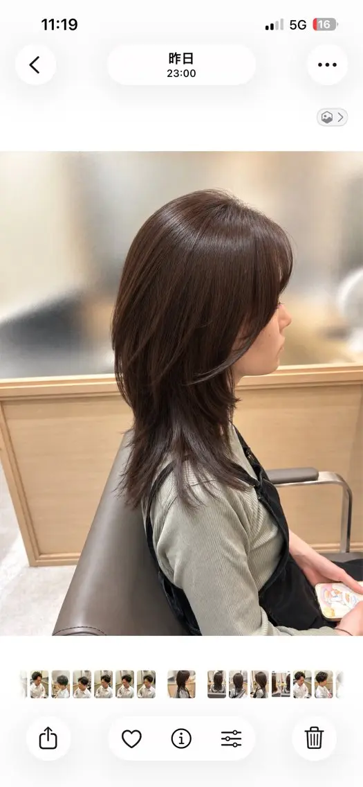 セミロング カラー ミント カット ヘアカラー トリートメント ヘッドスパ 久木原 ゆりのヘアスタイル