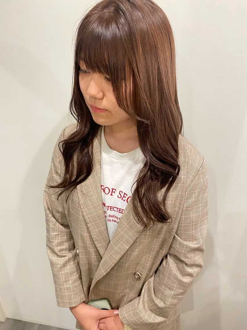 ミディアム カラー 小顔カット カット ヘアカラー トリートメント 🍑 モモカ🍑のヘアスタイル