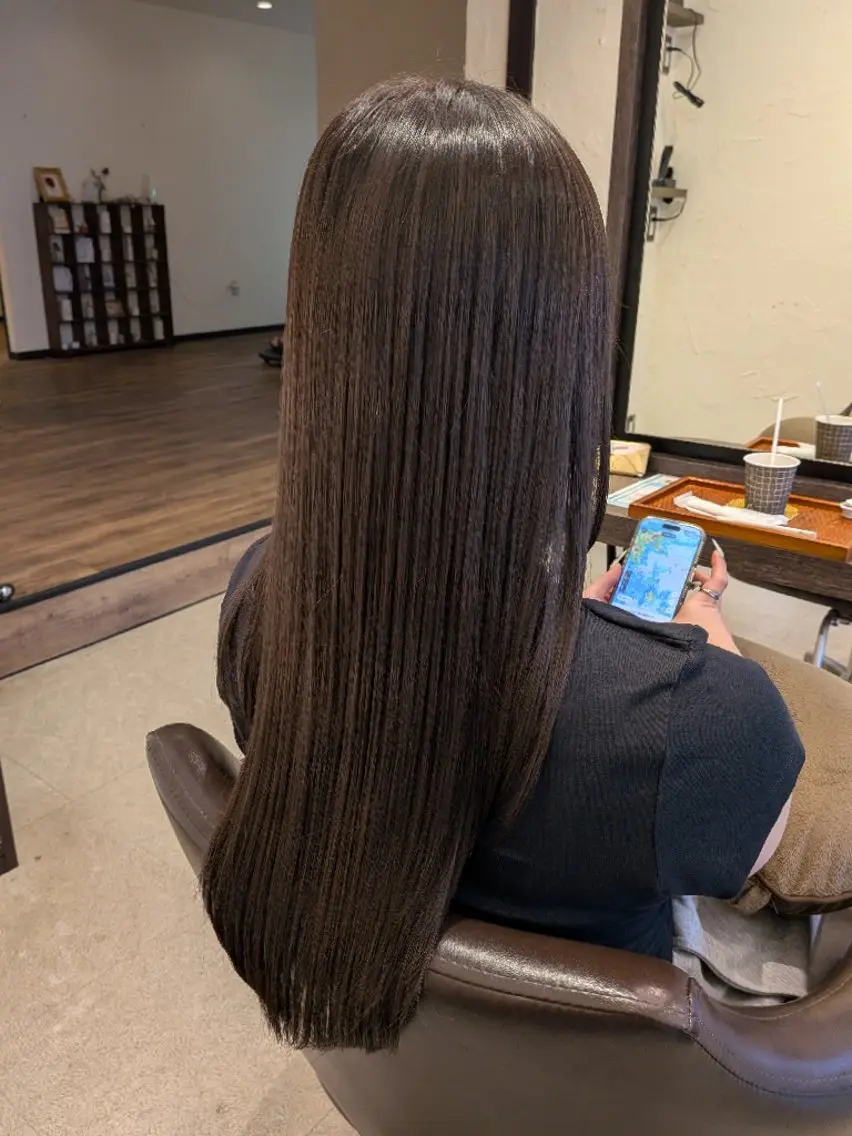 ロング カラー カット ヘアカラー トリートメント 土屋 夕貴のヘアスタイル