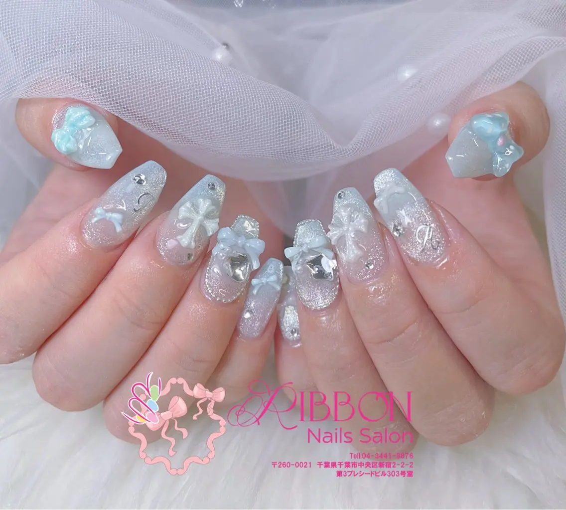 ネイル フットネイル フレンチネイル ジェルネイル マグネットネイル 持ち込み ハンドネイル Ribbonnail salonのネイルデザイン