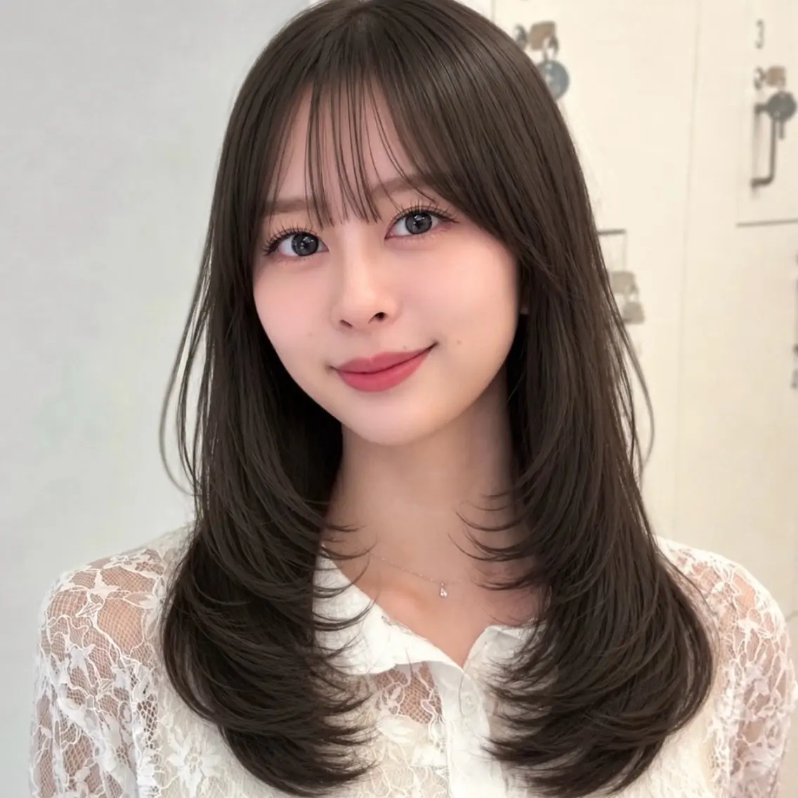 セミロング カラー 透明感カラー レイヤーカット mei / レイヤー 顔まわり 🤍のヘアスタイル