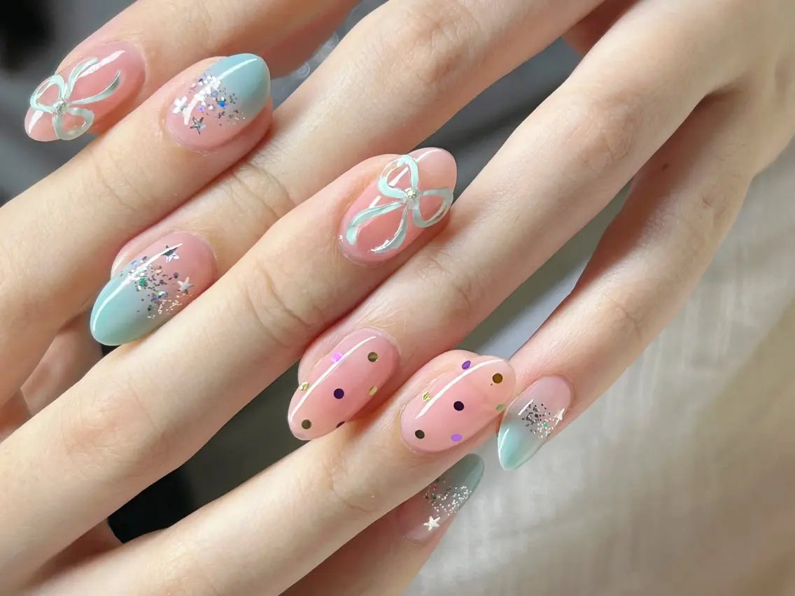 ネイル アートネイル チークネイル 成人式 入学式 長さ出し ハンドネイル Lino Nailのネイルデザイン