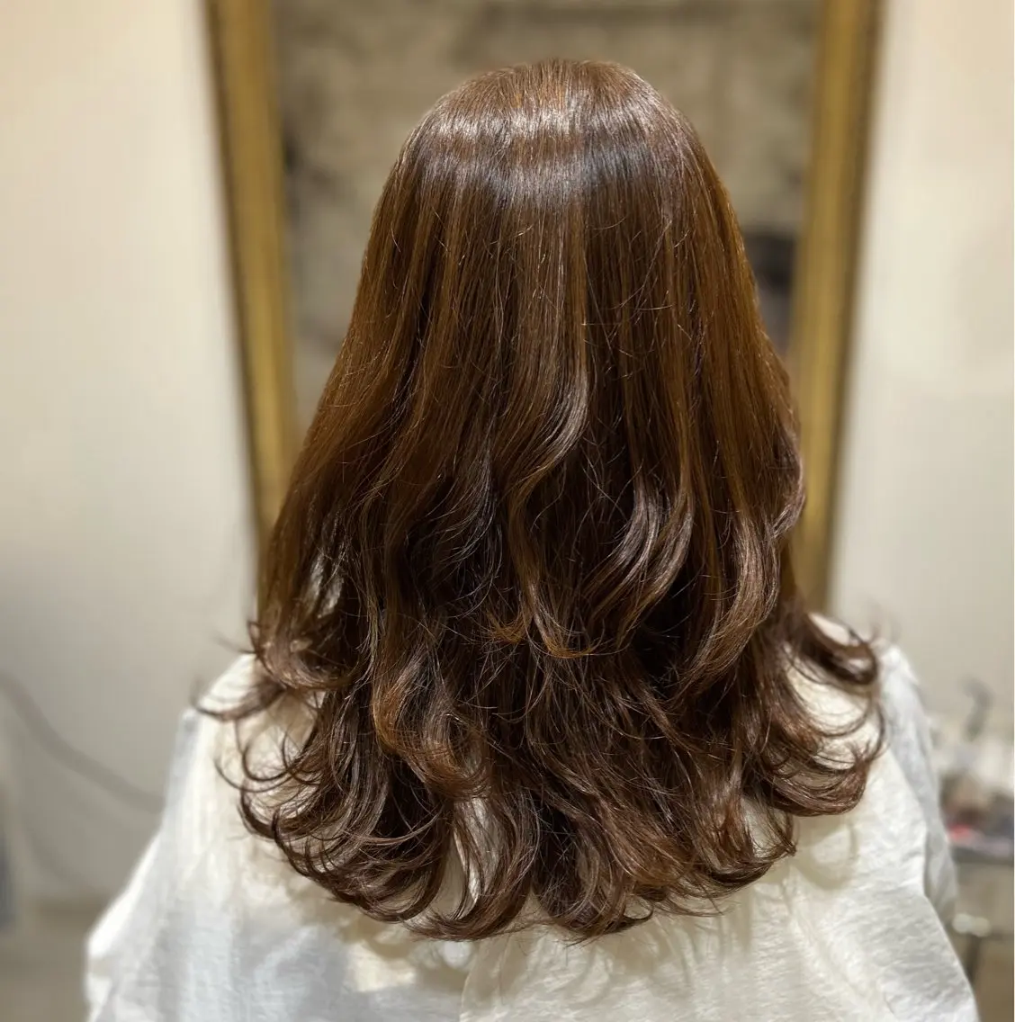 セミロング ヘアカラー ヘッドスパ 柴田 久美子のヘアスタイル