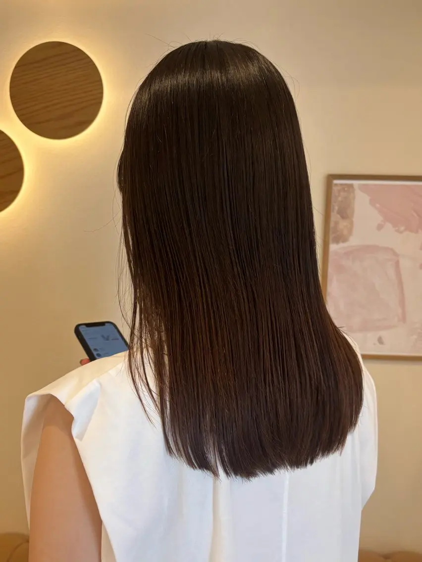 ミディアム 髪質改善 カット 縮毛矯正 シンバヒナノ/パーマ レイヤー/髪質改善のヘアスタイル