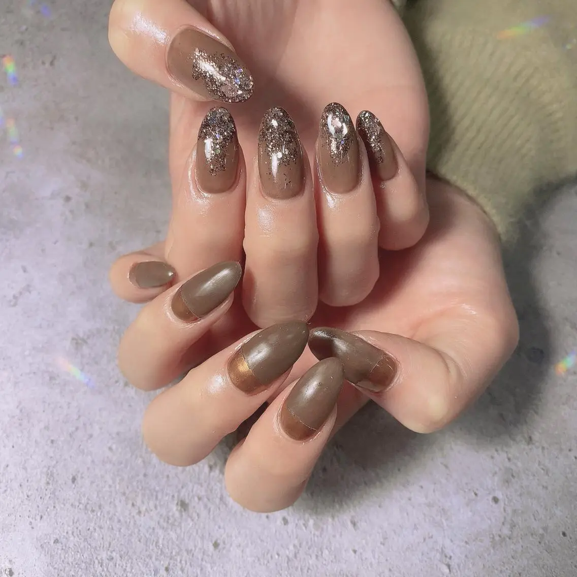ネイル 渋谷／チップ長さ出し 👑アプレgel-xのネイルデザイン