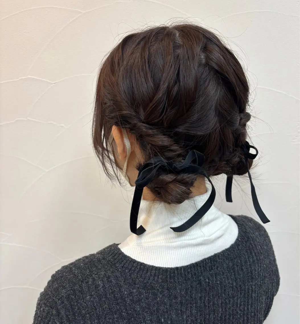 ミディアム ヘアアレンジ ヘアセット natsumi🍊 /ヘアセットのヘアスタイル